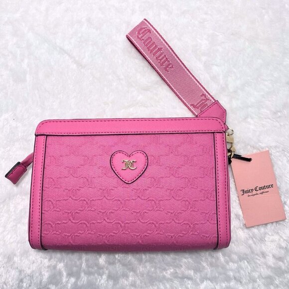 Juicy Couture Pink Frame Clutch Wristlet Purse Bag NWT - Picture 8 of 10